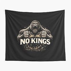 No Kings Gorilla Ripping Crown Tapestry Design 1776
