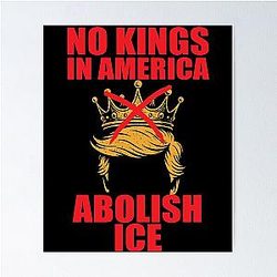 No Kings in America Anti-ICE Protest Activist Poster