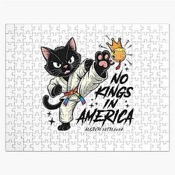 No Kings in America Puzzle Day Cute Cat Karate Jigsaw