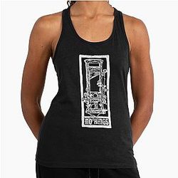 No Kings Block Print White Ink Racerback Tank Top