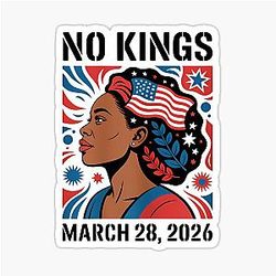 No Kings Protest March 2026 Feminist Black Women Sticker