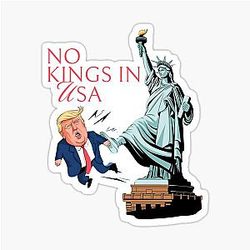 NO Kings in USA - Statue of Liberty Kicking out the Pimp