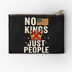 Anti-Trump Slogan, No Kings Protest, No Kings in America Zipper Pouch