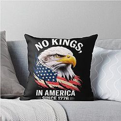 No Kings in America Throw Pillow