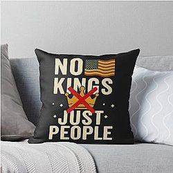 Anti Trump Slogan, No Kings Protest, No Kings in America Throw Pillow