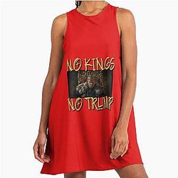 NO KINGS, Limited Edition NO KINGS Prints 9 A-Line Dress