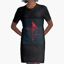 No Man's Sky Glitch red and black Graphic T-Shirt Dress
