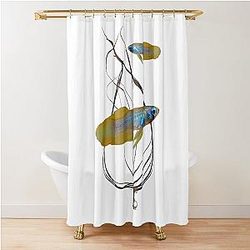 Poropanchax normani and Cryptocoryne crispatula Shower Curtain