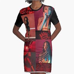 Normani Kordei red Graphic T-Shirt Dress
