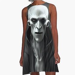 Nosferatu Vampire Portrait A-Line Dress