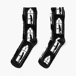 Nosferatu in Gothic Window Frame Vampire Dracula Socks