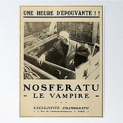 NOSFERATU, Legendary Horror Film by F W MURNAU Poster