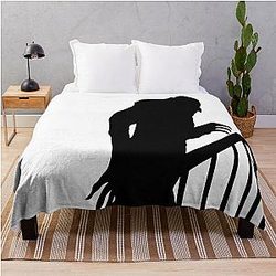 Nosferatu on stairs Throw Blanket
