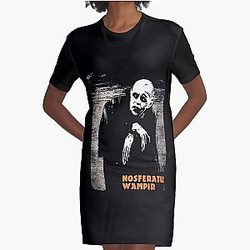 Nosferatu Vampire Graphic T-Shirt Dress