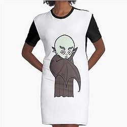 Cute Nosferatu Graphic T-Shirt Dress