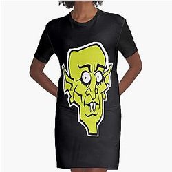 Nosferatu Cartoon Graphic T-Shirt Dress