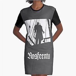 Nosferatu black Classic 		 Graphic T-Shirt Dress