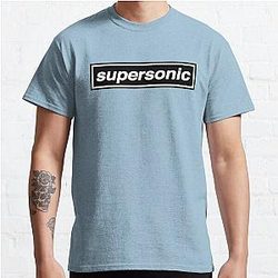 OASIS   SUPERSONICThe Original And Best  [Sky Blue  Band Tribute   MADE IN THE 90s Classic T Shirt RB1412