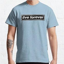 Live ForeverTHE ORIGINAL   BEST     OASIS Band Tribute   MADE IN THE 90s Classic T Shirt RB1412