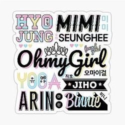 Oh My Girl Font Collage Sticker