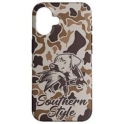 iPhone 16 Old Camo Southern Style Duck Hunters with Dog Case