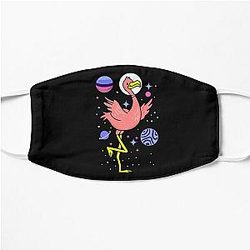 Omnisexual Face Masks  - Omnisexual Flamingo In Space Omnisexual Pride Flat Mask RB1901