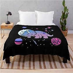 Omnisexual Blanket - Omnisexual Triceratops In Space Omnisexual Pride Throw Blanket RB1901