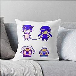 Omori Pillows - Omori sprites x 4 Throw Pillow