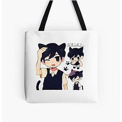 Omori Bags - Omori Mari And Aubrey Sticker All Over Print Tote Bag