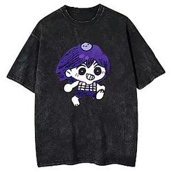 Graphic PTTT2508 Acid-Washed  Omori T-Shirts