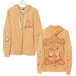 Omori Hoodies - FRESH BREAD Zip Pullover Hoodie
