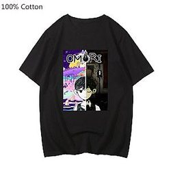 Omori T-shirts - Sunny and Cat Game Cartoon Graphic Classic T-shirt