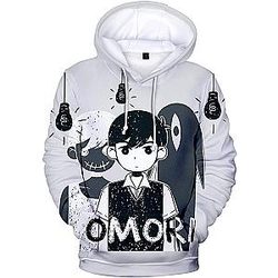 Omori Hoodies - Omori Ghost Grey Warm Casual Pullover Hoodie