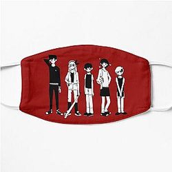 Omori Face Masks - Omori balck and white 2 Flat Mask