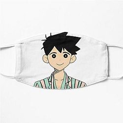 Omori Face Masks - Omori with colours  Flat Mask