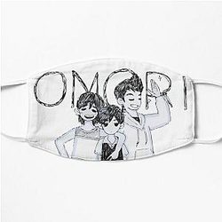 Omori Face Masks - OMORI Omocat Cute Art Anime Flat Mask