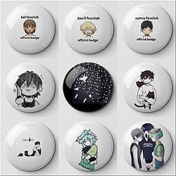 Omori Cartoon Sunny Basil Button Pin