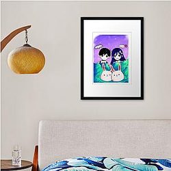 Omori Mari And Aubrey  Framed print Premium Merch Store