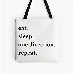 eat. sleep. one direction. repeat. - Cute One Direction merch All Over Print Tote Bag RB1711