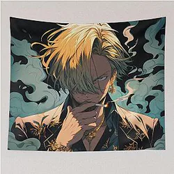 Sanji: Elegance and Passion in One Piece Digital Art. Discover Our Detailed Illustrations that Capture the Essence of the Charismatic Cook - Tapestry
