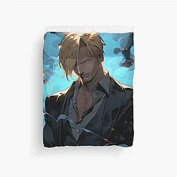 Sanji: Elegance and Passion in One Piece Digital Art. Discover Our Detailed Illustrations that Capture the Essence of the Charismatic Cook - Browse Now Duvet Cover