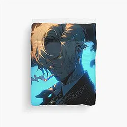 Sanji: Elegance and Passion in One Piece Digital Art. Discover Our Detailed Illustrations that Capture the Essence of the Charismatic Cook - Browse Now Duvet Cover