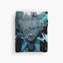 Sanji: Elegance and Passion in One Piece Digital Art. Discover Our Detailed Illustrations that Capture the Essence of the Charismatic Cook - Browse Now! Duvet Cover