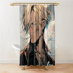 Sanji: Elegance in One Piece Digital Art. Discover Our Detailed Illustrations that Capture the Charisma of the Cook - Browse Now! Shower Curtain