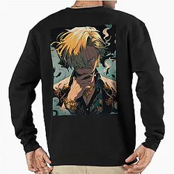 Sanji: Elegance and Passion in One Piece Digital Art. Discover Our Detailed Illustrations that Capture the Essence of the Charismatic Cook - Browse Now! Pullover Sweatshirt