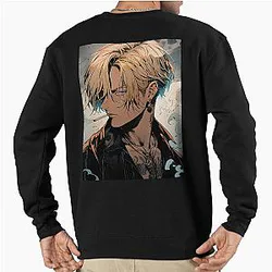 Sanji: Elegance and Passion in One Piece Digital Art. Discover Our Detailed Illustrations that Capture the Charismatic Cook - Browse Now! Pullover Sweatshirt