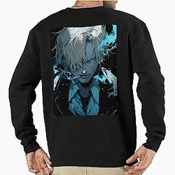 Sanji: Elegance in One Piece Digital Art. Discover Our Detailed Illustrations that Capture the Charismatic Cook - Browse Now! Pullover Sweatshirt