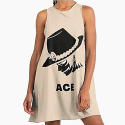ACE One Piece Red Flame Perfect Gift For You One Piece Gift A-Line Dress