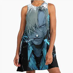 Sanji: Elegance and Passion in One Piece Digital Art. Discover Our Detailed Illustrations that Capture the Essence of the Charismatic Cook - Browse Now! A-Line Dress