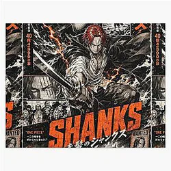 Shanks One Piece Poster - Red Hair Pirates Anime Wall Art Manga Canvas, Akagami no Shanks Wanted Bounty Decor Jigsaw Puzzle